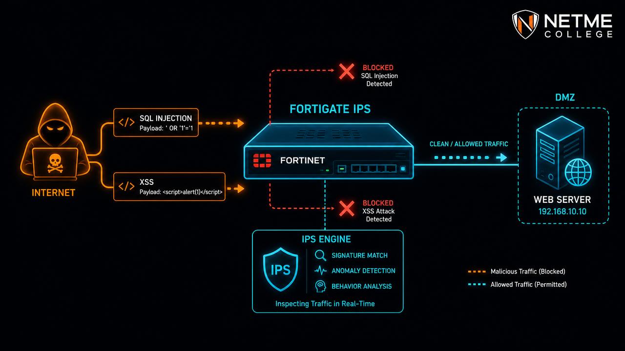 IPS ב-FortiGate: איך בונים פרופיל שחוסם SQL Injection, XSS ו-Directory Traversal — מדריך מעשי בעברית
