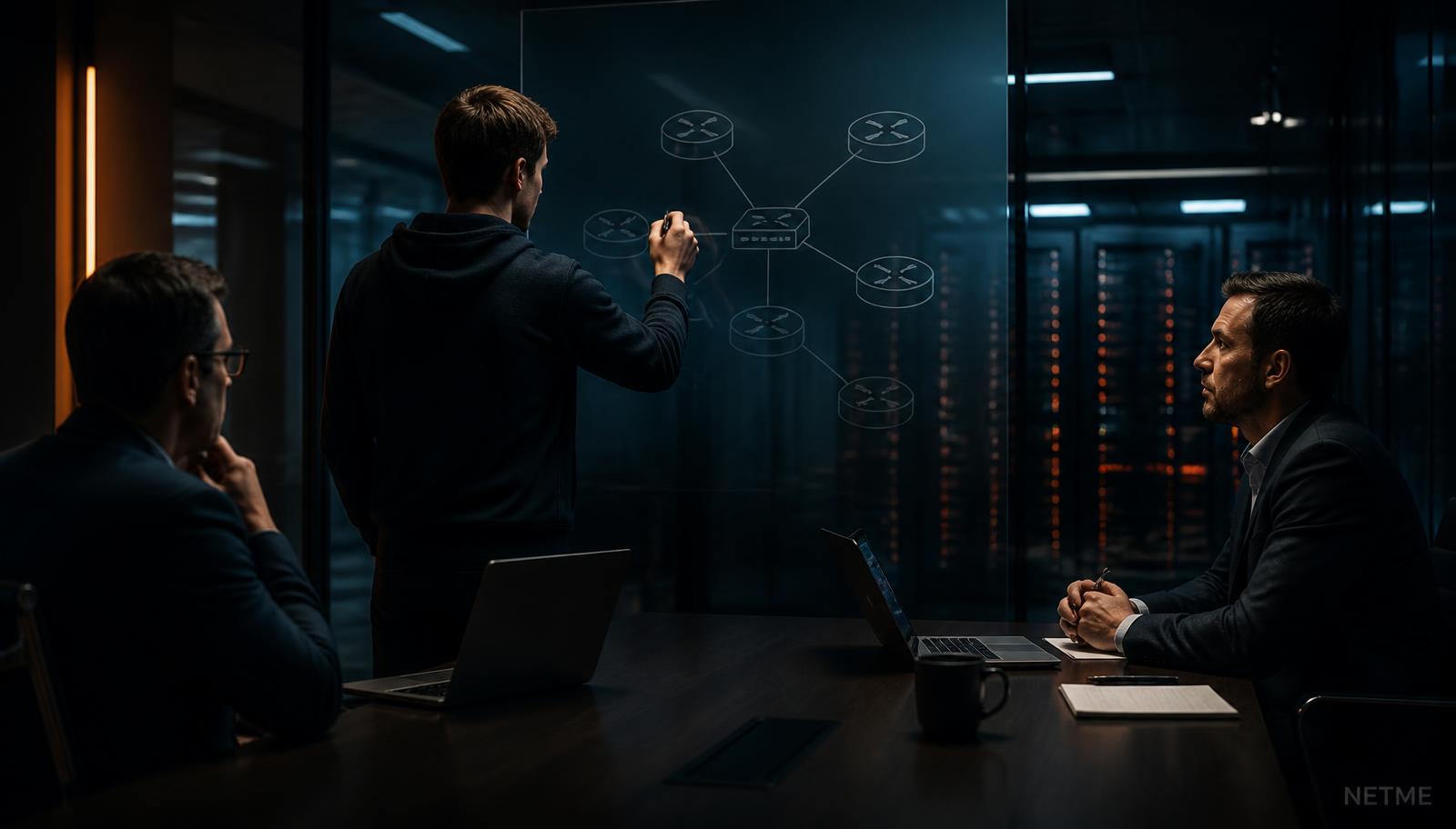 הראיון שבו OSPF עשה את ההבדל: איך תלמיד שלנו ניתח Cost, התכנסות ושרידות על הלוח — וקיבל את התפקיד