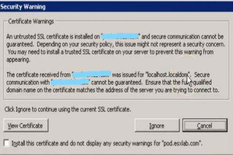 vCenter Client cert problem